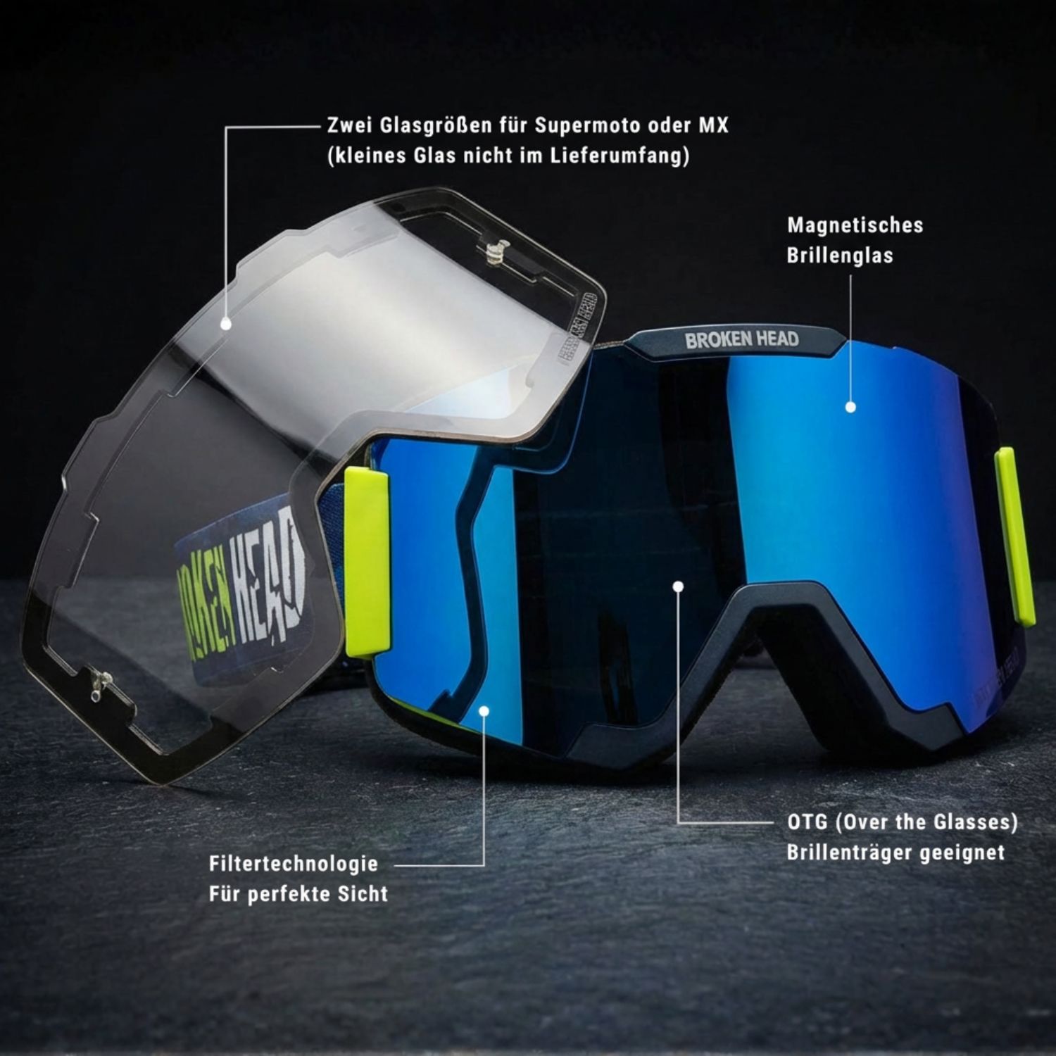 Broken Head Magnetic-Regulator MX-Brille Blau